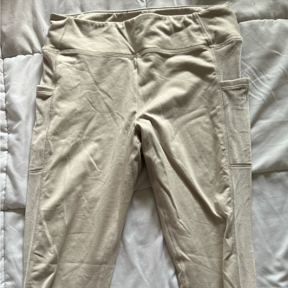 PINK beige Fleece Lined Leggings